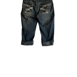 KABA JEANS DISTRESSED WOMANS DISTRESSED MID RISE CROP JEANS SZ 13